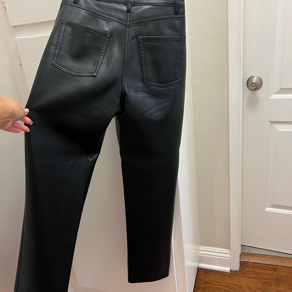 Aritzia Wilfred The Melina Pant high waisted vegan leather pants in Black - Picture 10 of 11